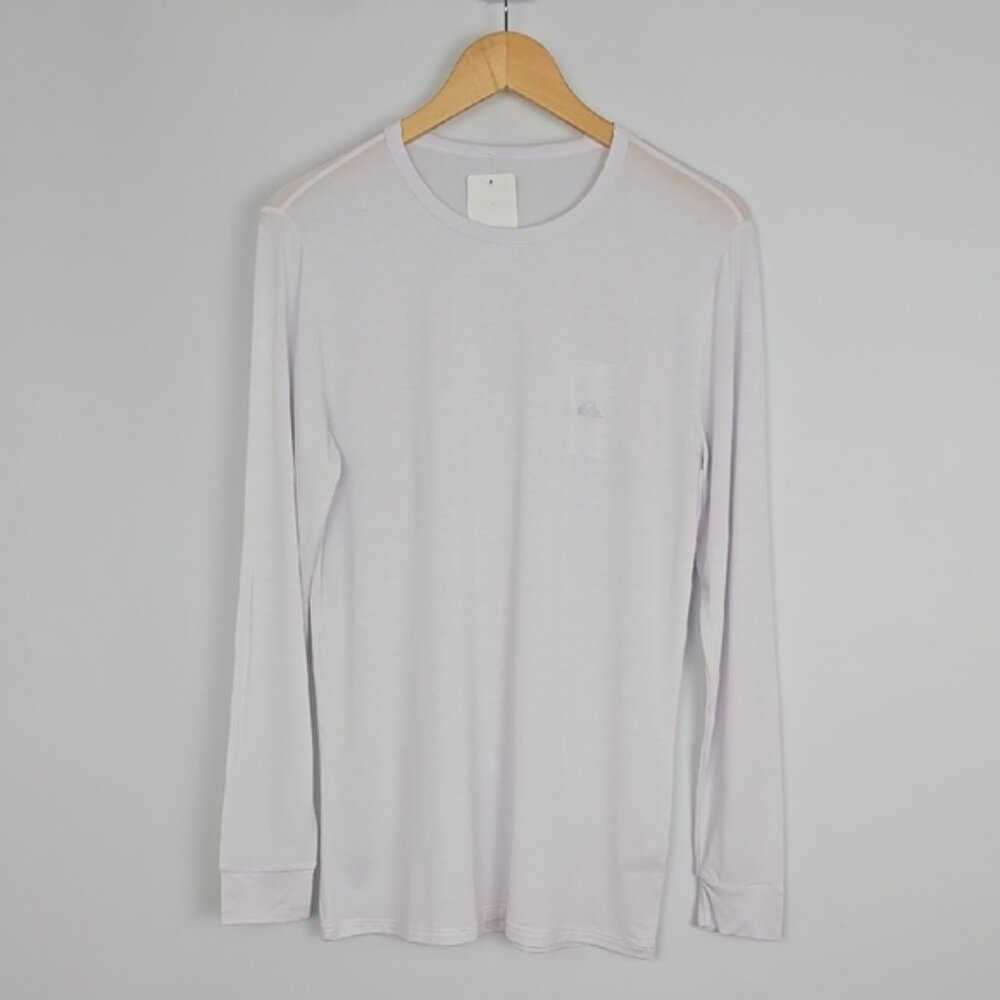 Quiksilver Men's Active White Long Sleeve Shirt Lightweight Stretch Size M